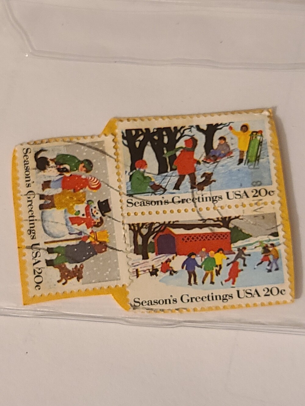 Vintage Season's Greetings USA 20¢ Holiday Stamps - Multi-Color